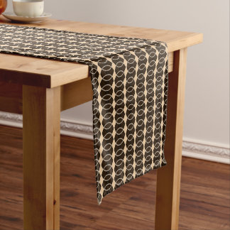 Chemin De Table Court motif africain, géométrique, motif, marron, modern
