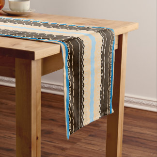 Chemin De Table Court motif africain, géométrique, motif, marron, modern