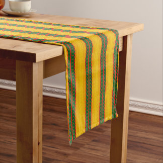 Chemin De Table Court motif africain, géométrique, motif, marron, modern