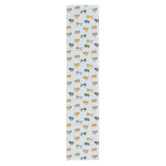 Chemin De Table Court motif avec les chats drôles (Devant)