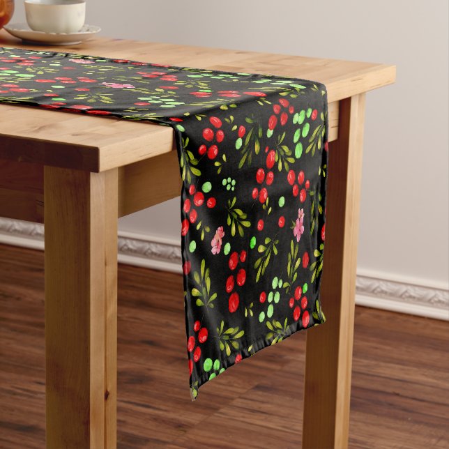 Chemin De Table Court Motif Baies (In Situ)