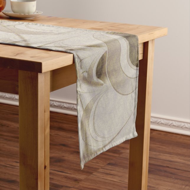 Chemin De Table Court Motif beige abstrait (In Situ)