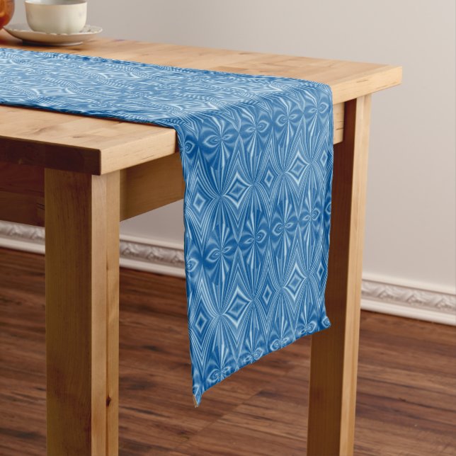 Chemin De Table Court Motif bleu élégant unique (In Situ)