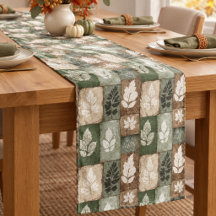 Motif Boho Automne Feuilles Sage Brun Terreux