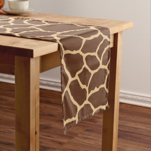 Chemin De Table Court Motif Brown de la peau de girafe