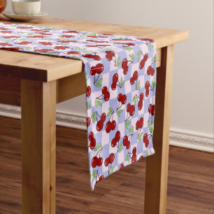 Chemin De Table Court Motif Cerise Rouge Sucré
