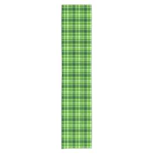 Chemin De Table Court Motif Checkered de couleur verte