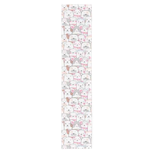 Chemin De Table Court Motif Chiens Mignons (Devant)