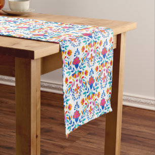 Chemin De Table Court Motif d'art populaire mexicain