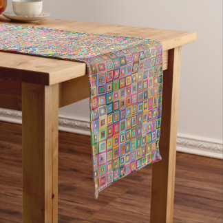 Chemin De Table Court Motif de carreaux géométriques rétro