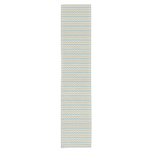Chemin De Table Court Motif de Chevron sur la texture de toile
