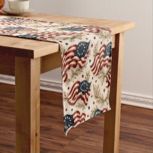 Chemin De Table Court Motif de drapeau de l'héritage de l'Amérique 250