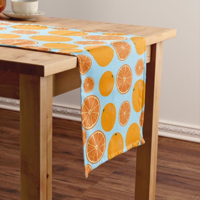 Chemin De Table Court Motif de fruits orange (In Situ)