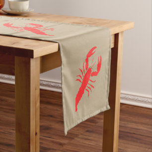Chemin De Table Court motif de homard rouge