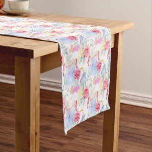 Chemin De Table Court Motif de licorne et de Pegasus d'aquarelle
