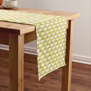Chemin De Table Court Motif de marguerites florales vintage or foncé et