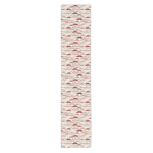 Chemin De Table Court Motif de moustache, rétro style 3