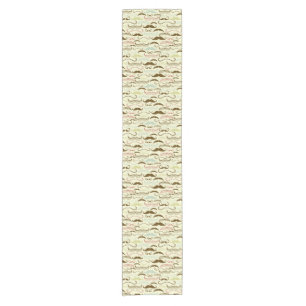 Chemin De Table Court Motif de moustache, rétro style 4