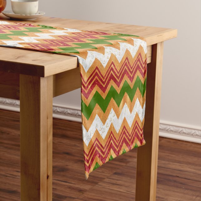 Chemin De Table Court Motif de Noël Zigzag (In Situ)