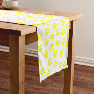 Chemin De Table Court Motif De Pâtes, Patrouilles De Chien, Paws Jaunes