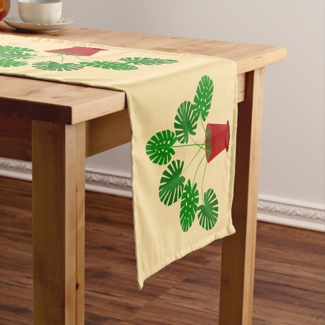 Chemin De Table Court Motif de plante Monstera pour la fête des Mères (In Situ)