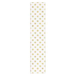 Chemin De Table Court Motif de point élégant de polka de feuille d'or