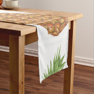 Chemin De Table Court Motif de pomme de pin aquarelle 1