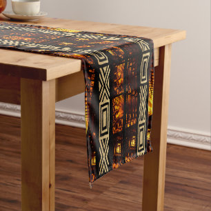 Chemin De Table Court Motif de Tapisserie Tribal Africain