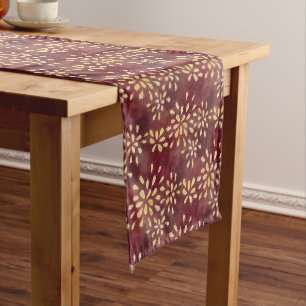Chemin De Table Court Motif de tournesol rouille et jaune