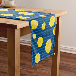 Chemin De Table Court Motif de tranches de citron