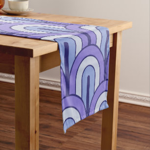 Chemin De Table Court Motif de ventilateur géométrique rétro dégradé