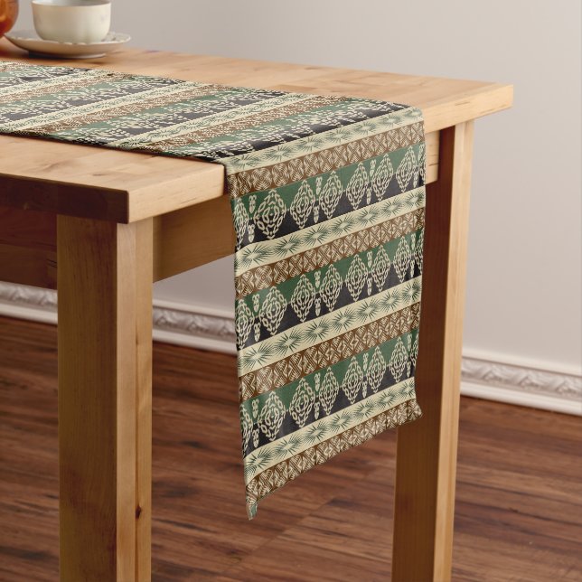 Chemin De Table Court motif d'ethnie africaine (In Situ)