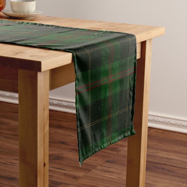 Chemin De Table Court Motif écossais vert tartan plaid (In Situ)