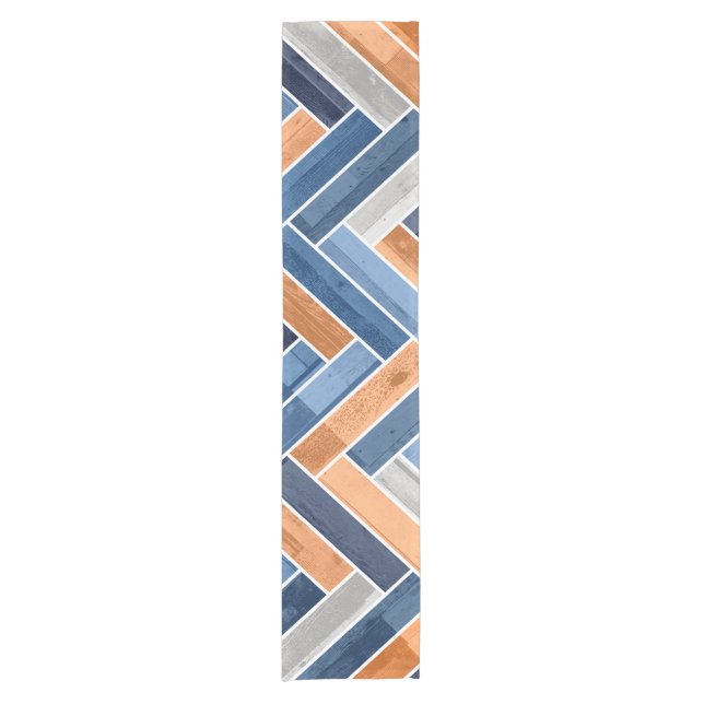 Chemin De Table Court Motif en squelette dans Navy Blue and Orange (Devant)