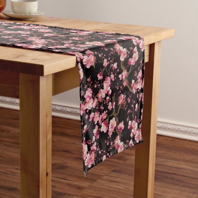 Chemin De Table Court Motif Fleur de Cerisier Sakura (In Situ)