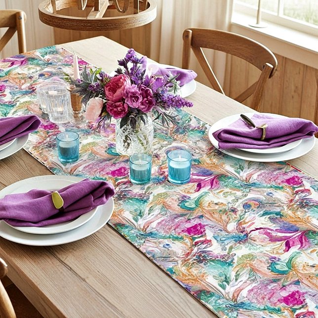 Chemin De Table Court Motif floral baroque (Créateur téléchargé)