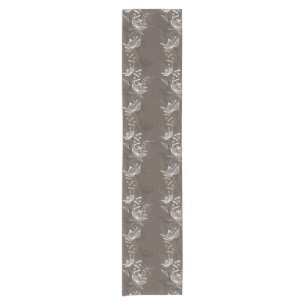 Chemin De Table Court Motif floral de brun foncé