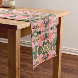 Chemin De Table Court Motif floral rose