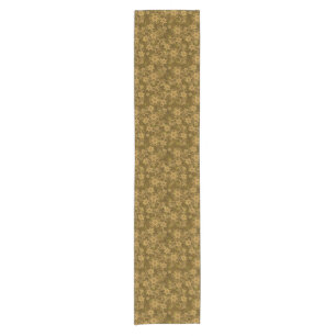 Chemin De Table Court Motif floral vintage d'or