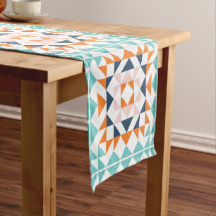 Chemin De Table Court Motif géométrique Colorant moderne de blocs de s