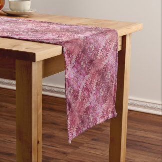 Chemin De Table Court Motif géométrique diagonal rose et violet tendre