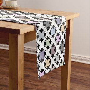 Chemin De Table Court Motif géométrique multicolore