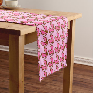 Chemin De Table Court Motif géométrique Star moderne, Coral & Pastel Ros