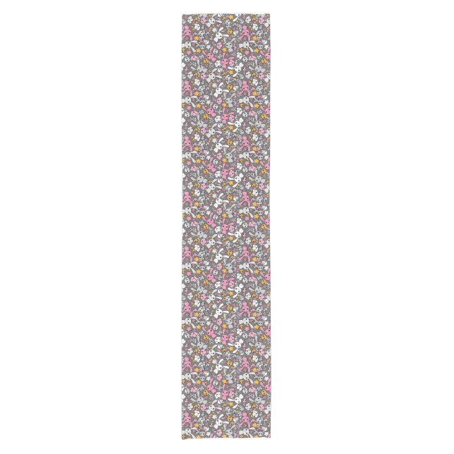 Chemin De Table Court motif gris de kawaii (Devant)