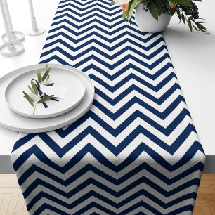 Chemin De Table Court Motif Navy Blue Chevrons