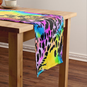 Chemin De Table Court Motif Poster de animal coloré