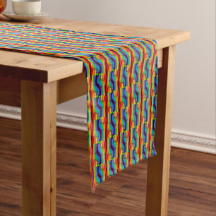 Chemin De Table Court Motif Rainbow Fist