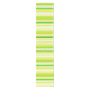Chemin De Table Court Motif rayé de jaune de vert de chaux