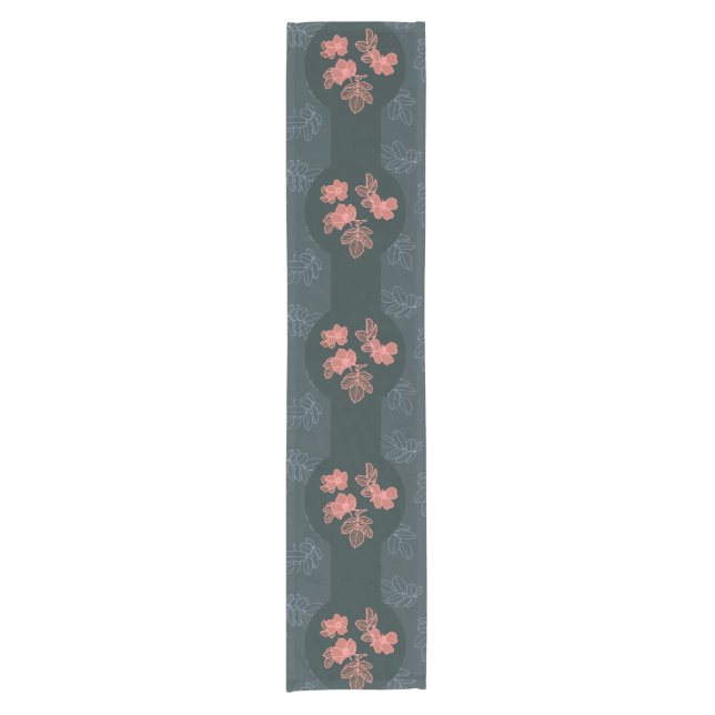 Chemin De Table Court Motif Rose gothique foncé (Devant)