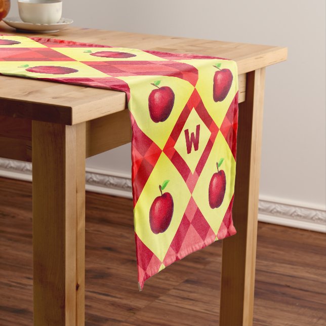 Chemin De Table Court Motif Rustic Fall Red Apple (In Situ)
